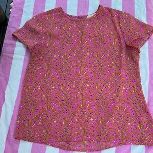 Banana Republic Orange Pink Fitted Short Sleeve Tee